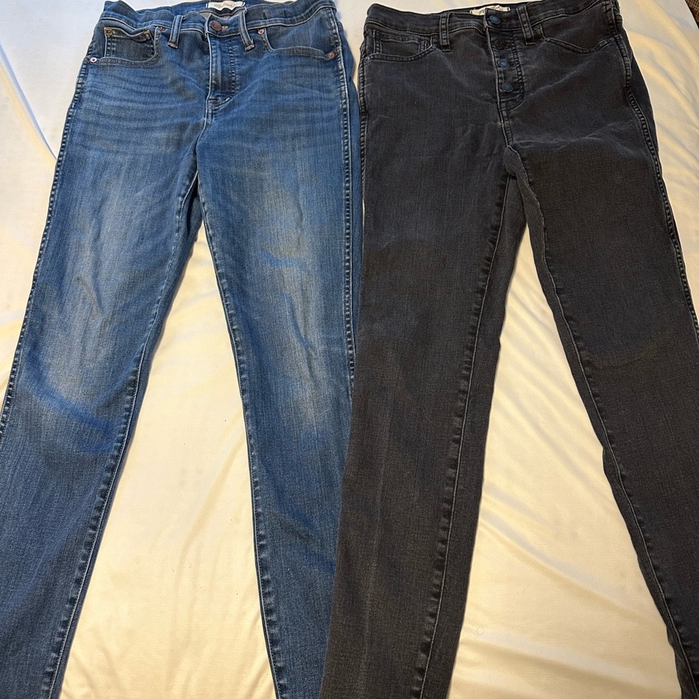 2 pairs Madewell 10” High Rise Skinny Jeans size 28